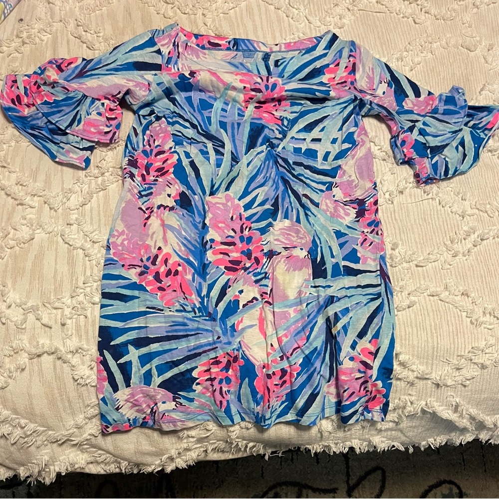 Lilly Pulitzer girls dress. I have the mommy matching in my profile as well.